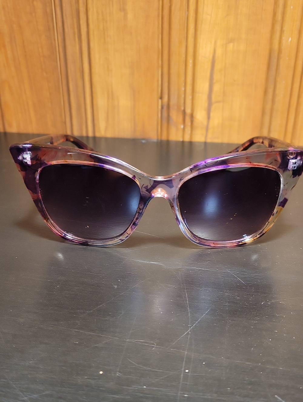 Women’s Purple Cat-Eye Sunglasses with Gradient Lenses